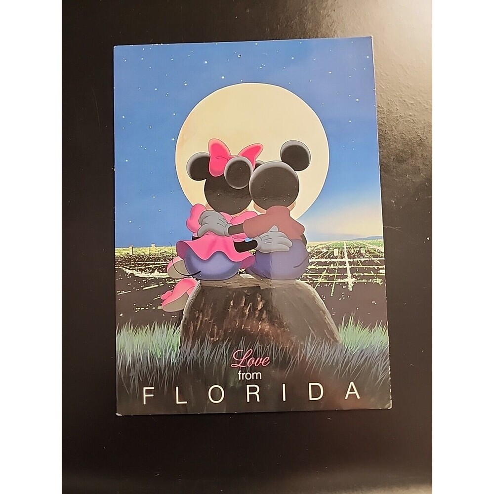 Vtg Love From Florida - Mickey & Minnie Mouse Walt Disney World Vintage Postcard